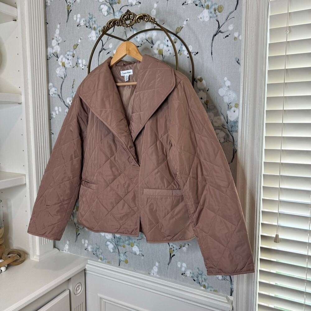 Calvin Klein Mauve Pink Quilted Jacket - Size XL - Picture 6 of 6